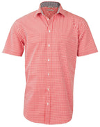 Benchmark M7330S Mens Gingham Check Short Sleeve Shirt - WEARhouse