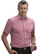 Benchmark M7330S Mens Gingham Check Short Sleeve Shirt - WEARhouse