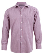 Benchmark M7340L Men’s Two Tone Mini Gingham Long Sleeve Shirt - WEARhouse