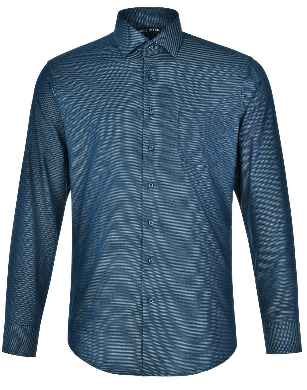 Benchmark M7400L ASCOT MENS LONG SLEEVE DOT JACQUARD STRETCH SHIRT - WEARhouse