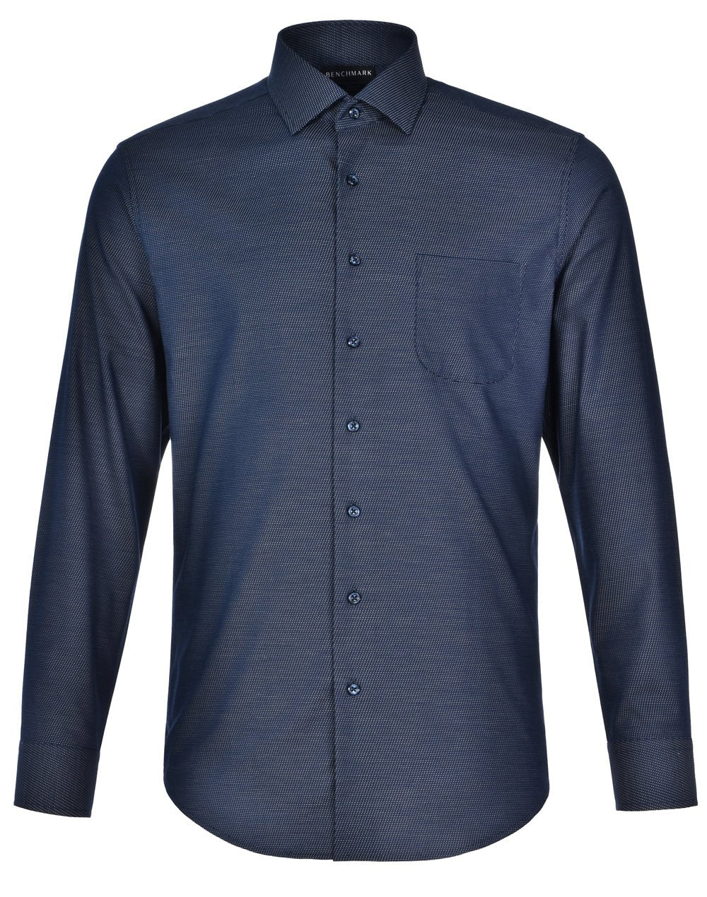 Benchmark M7400L ASCOT MENS LONG SLEEVE DOT JACQUARD STRETCH SHIRT - WEARhouse