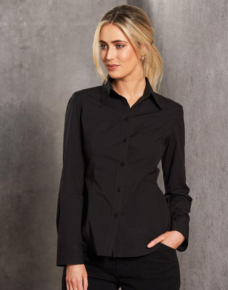 Benchmark M8020L Women's Cotton/Poly Stretch Long Sleeve Shirt - WEARhouse