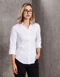 Benchmark M8030Q Women's Fine Twill 3/4 Sleeve Shirt - WEARhouse