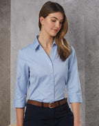 Benchmark M8040Q Women's CVC Oxford 3/4 Sleeve Shirt - WEARhouse