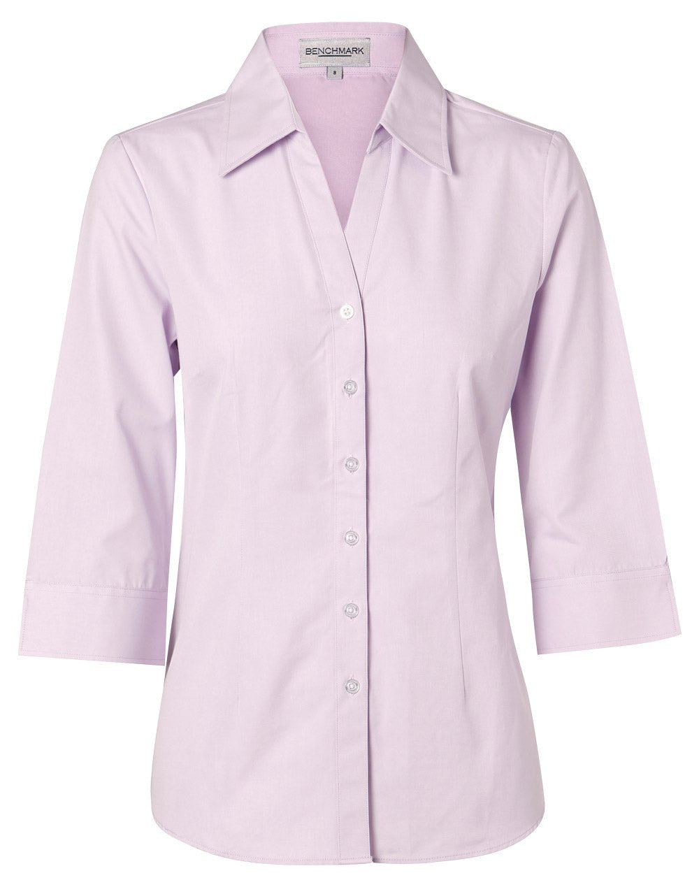 Benchmark M8040Q Women's CVC Oxford 3/4 Sleeve Shirt - WEARhouse