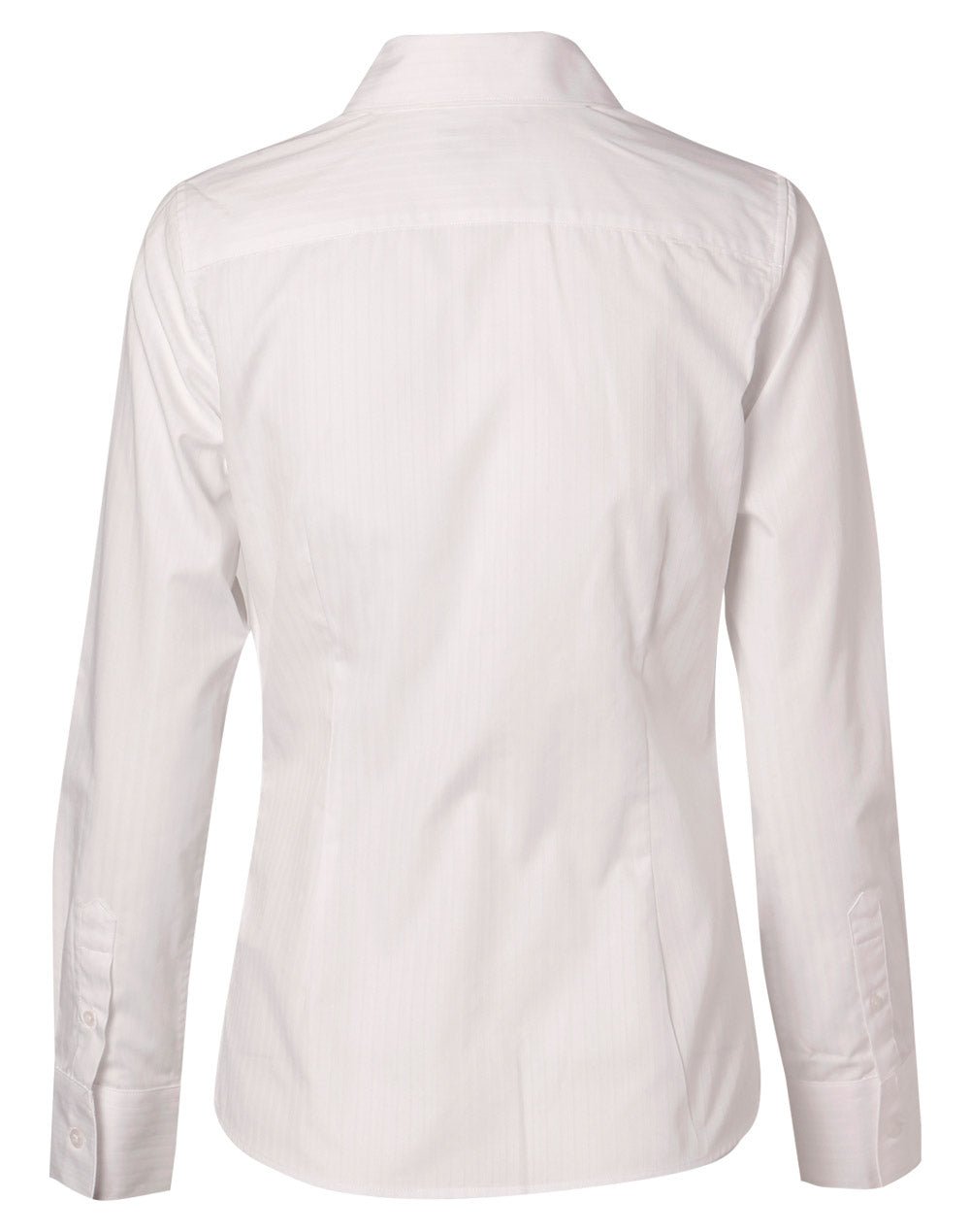 Benchmark M8100L Women's Self Stripe Long Sleeve Shirt - WEARhouse