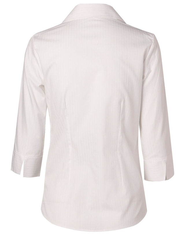 Benchmark M8100Q Women's Self Stripe 3/4 Sleeve Shirt - WEARhouse