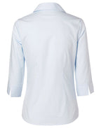 Benchmark M8100Q Women's Self Stripe 3/4 Sleeve Shirt - WEARhouse