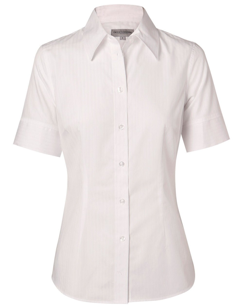 Benchmark M8100S Women's Self Stripe Short Sleeve Shirt - WEARhouse