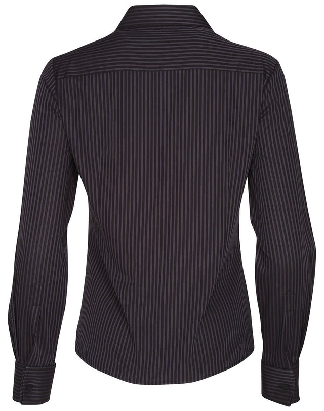 Benchmark M8132 Women's Dobby Stripe long sleeve shirt - WEARhouse