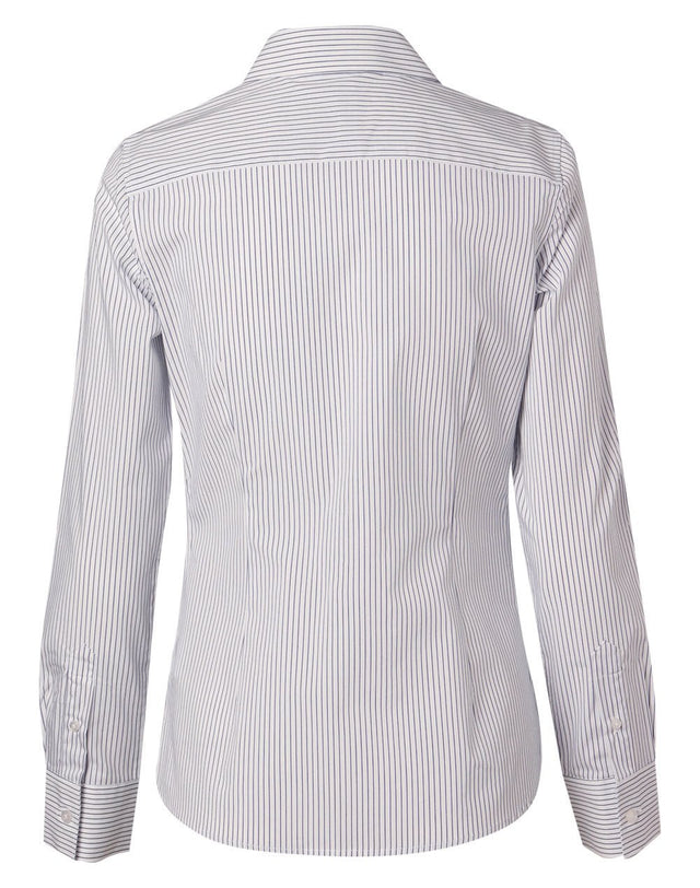 Benchmark M8200L Women's Ticking Stripe Long Sleeve Shirt - WEARhouse