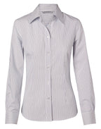 Benchmark M8200L Women's Ticking Stripe Long Sleeve Shirt - WEARhouse