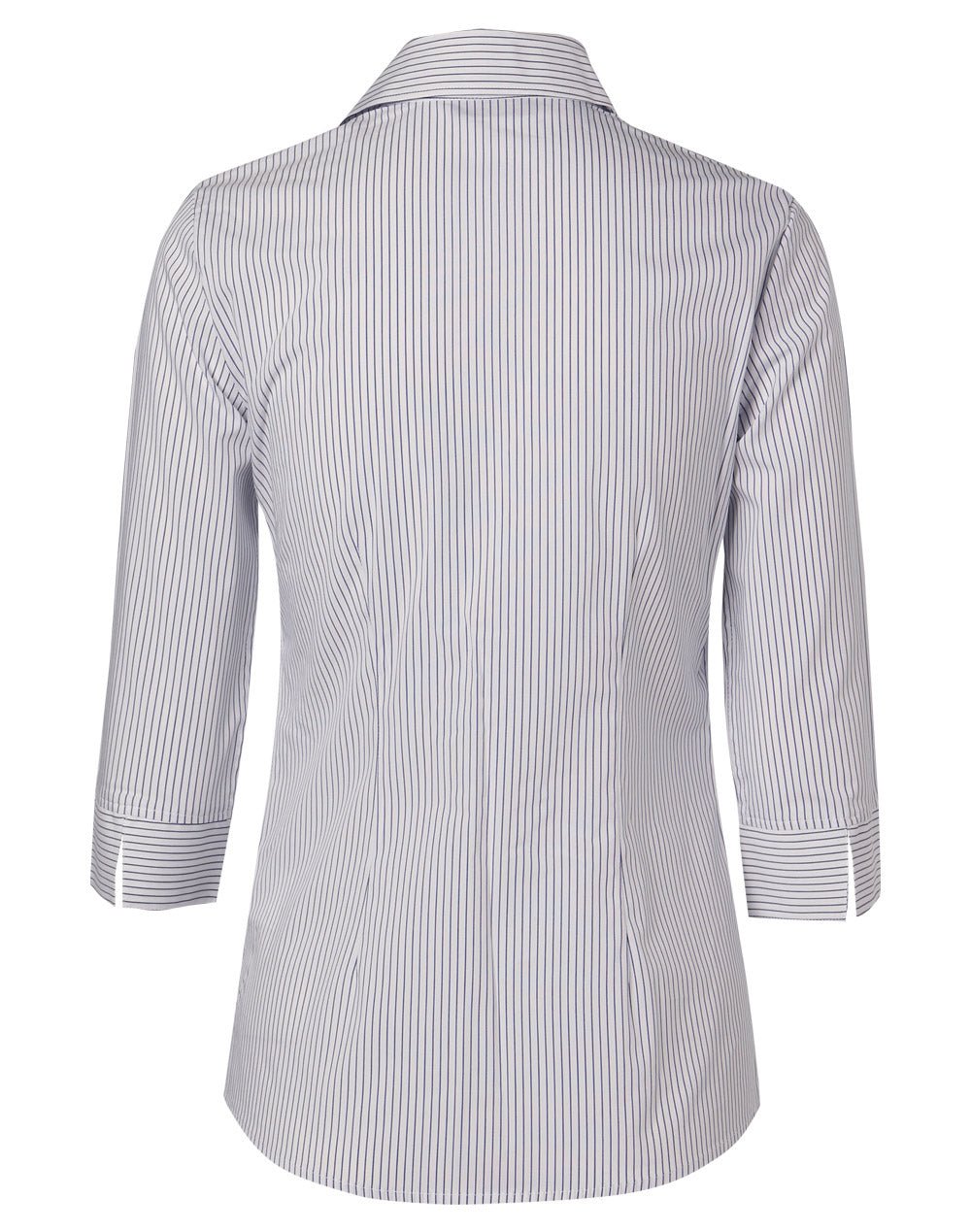 Benchmark M8200Q Women's Ticking Stripe 3/4 Sleeve Shirt - WEARhouse