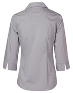 Benchmark M8200Q Women's Ticking Stripe 3/4 Sleeve Shirt - WEARhouse