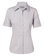 Benchmark M8200S Women's Ticking Stripe Short Sleeve Shirt - WEARhouse