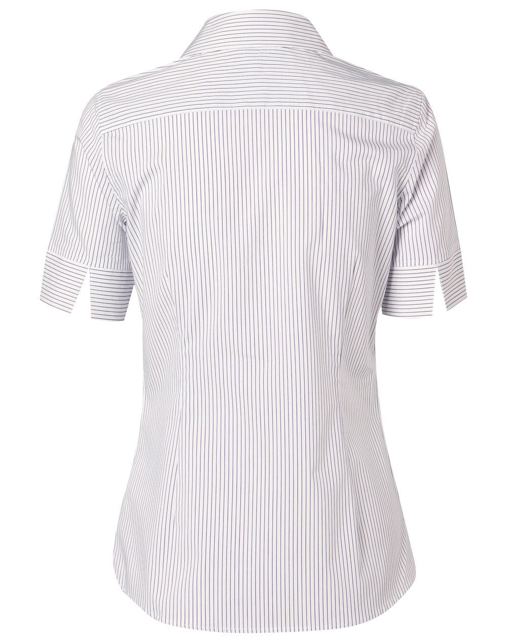 Benchmark M8200S Women's Ticking Stripe Short Sleeve Shirt - WEARhouse