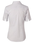 Benchmark M8200S Women's Ticking Stripe Short Sleeve Shirt - WEARhouse