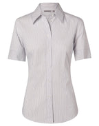 Benchmark M8200S Women's Ticking Stripe Short Sleeve Shirt - WEARhouse