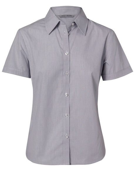 Benchmark M8211 Women's Fine Stripe Short Sleeve Shirt - WEARhouse
