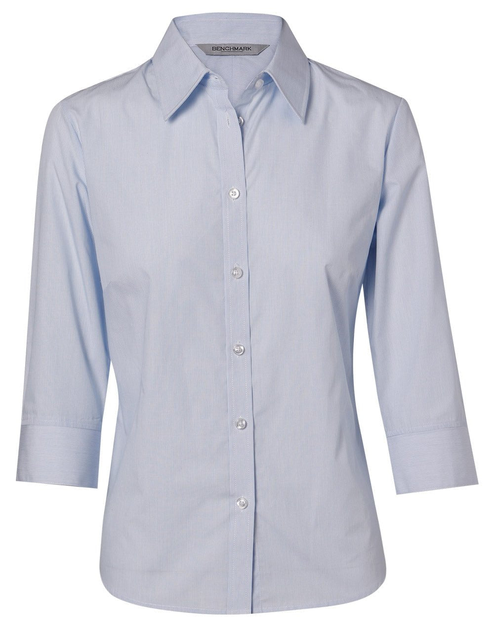 Benchmark M8213 Women's Fine Stripe 3/4 Sleeve Shirt - WEARhouse