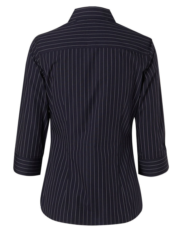 Benchmark M8223 Women's Pin Stripe 3/4 Sleeve Shirt - WEARhouse