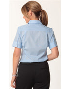 Benchmark M8224 Women's Pin Stripe Short Sleeve Shirt - WEARhouse