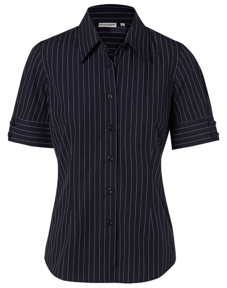 Benchmark M8224 Women's Pin Stripe Short Sleeve Shirt - WEARhouse