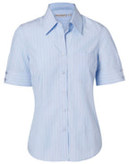 Benchmark M8224 Women's Pin Stripe Short Sleeve Shirt - WEARhouse