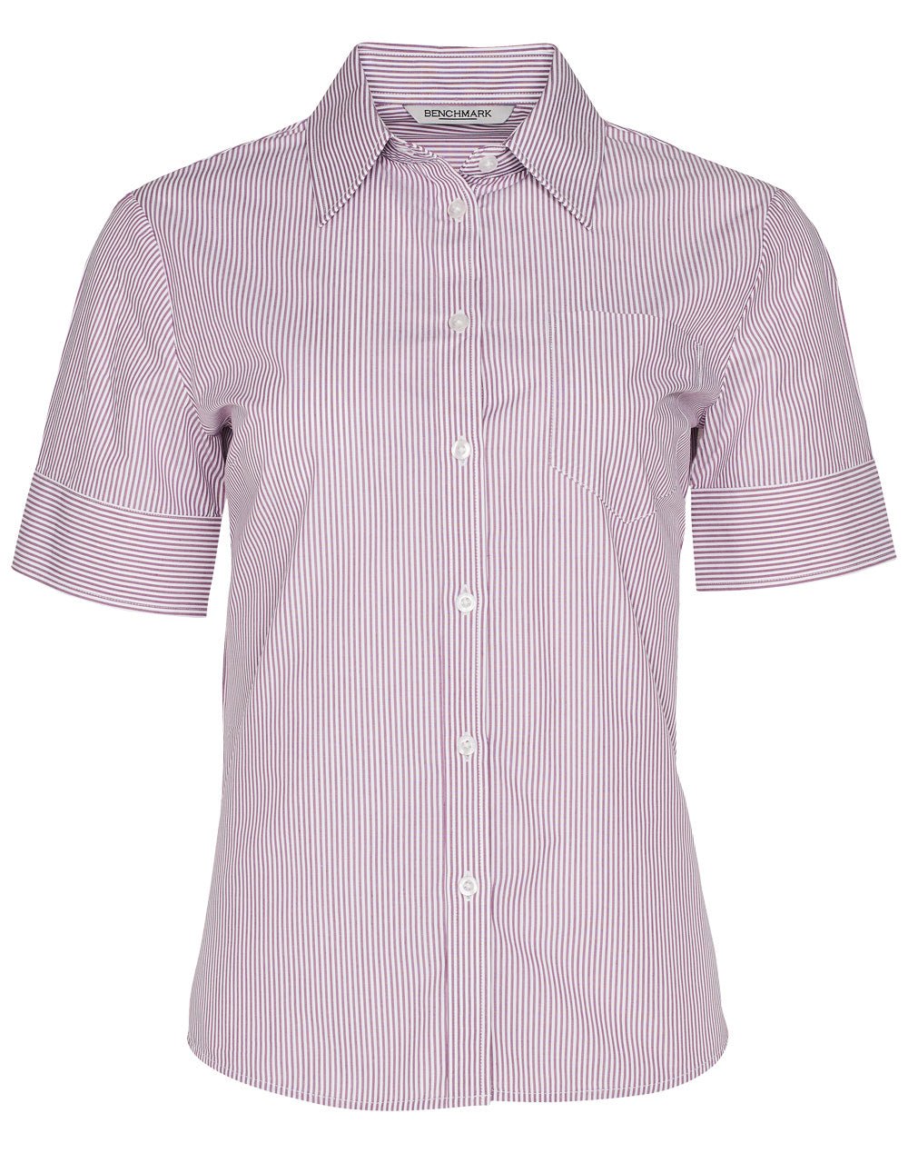 Benchmark M8234 Women's Balance Stripe Short Sleeve Shirt - WEARhouse