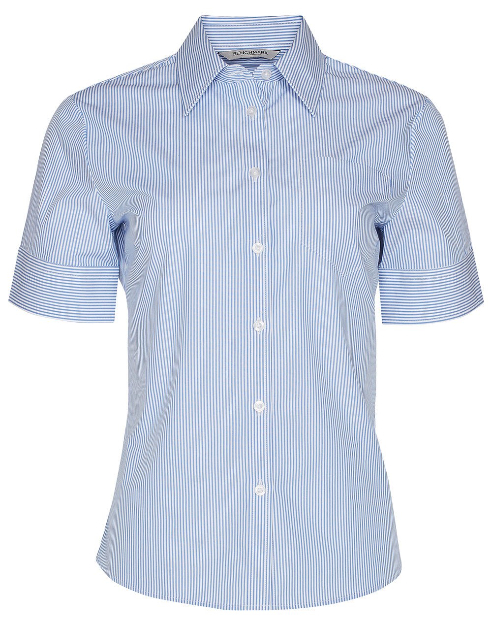 Benchmark M8234 Women's Balance Stripe Short Sleeve Shirt - WEARhouse