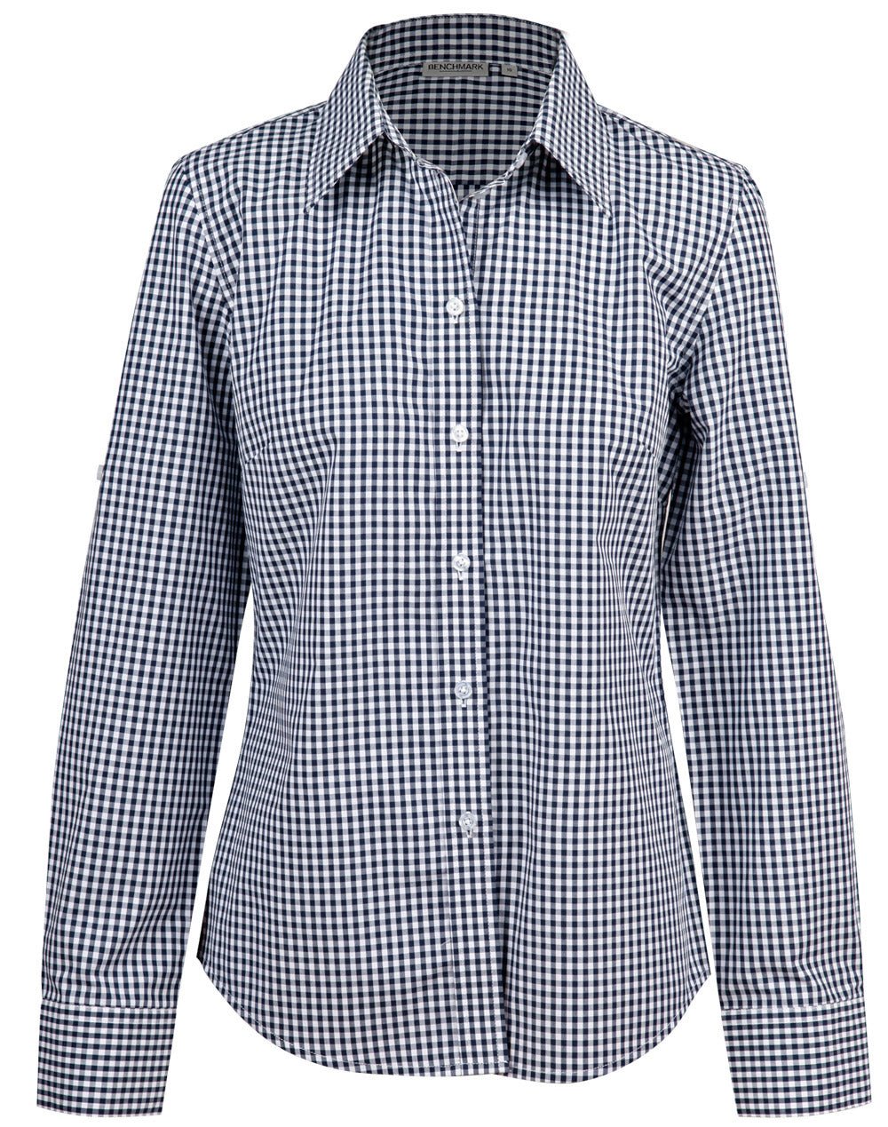 Benchmark M8300L Ladies' Gingham Check Long Sleeve Shirt - WEARhouse