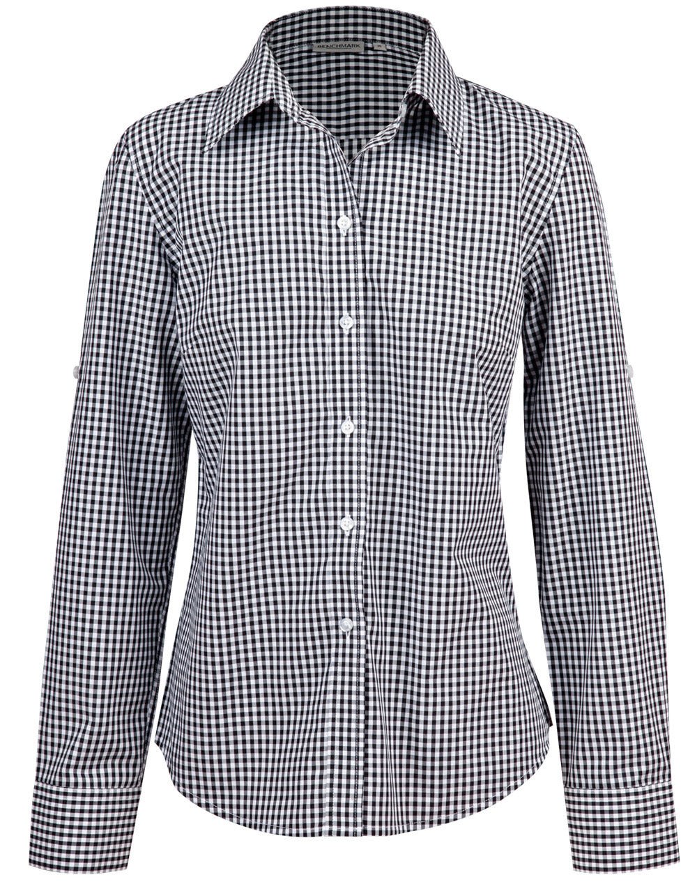 Benchmark M8300L Ladies' Gingham Check Long Sleeve Shirt - WEARhouse