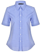 Benchmark M8300S Ladies’ Gingham Check Short Sleeve Shirt - WEARhouse