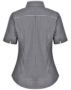 Benchmark M8300S Ladies’ Gingham Check Short Sleeve Shirt - WEARhouse