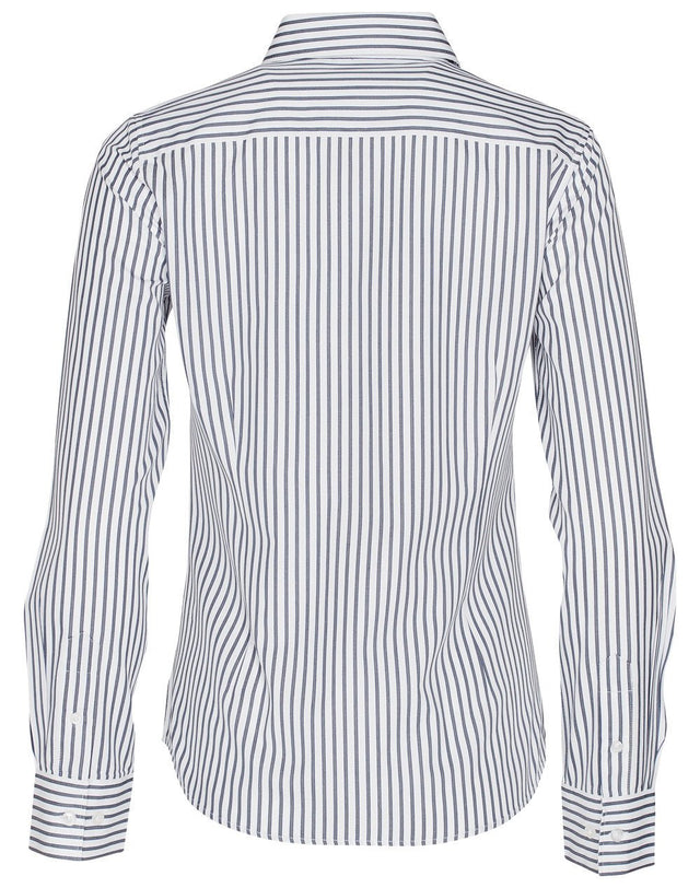 Benchmark M8310L Ladies' Executive Sateen Stripe Long Sleeve Shirt - WEARhouse