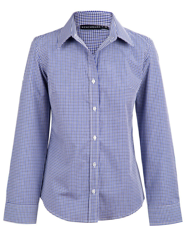 Benchmark M8320L Ladies' Multi-Tone Check Long Sleeve Shirt - WEARhouse