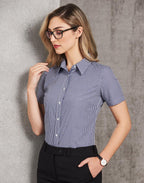 Benchmark M8320S Ladies Multi Tone Check Short Sleeve Shirt - WEARhouse