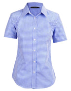 Benchmark M8320S Ladies Multi Tone Check Short Sleeve Shirt - WEARhouse