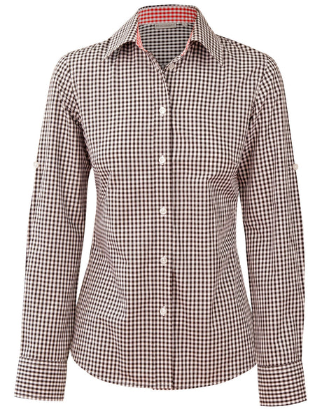 Benchmark M8330L Ladies' Gingham Check Long Sleeve Shirt - WEARhouse