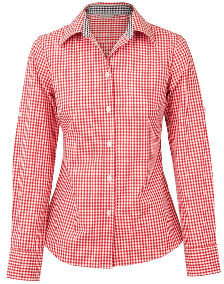 Benchmark M8330L Ladies' Gingham Check Long Sleeve Shirt - WEARhouse