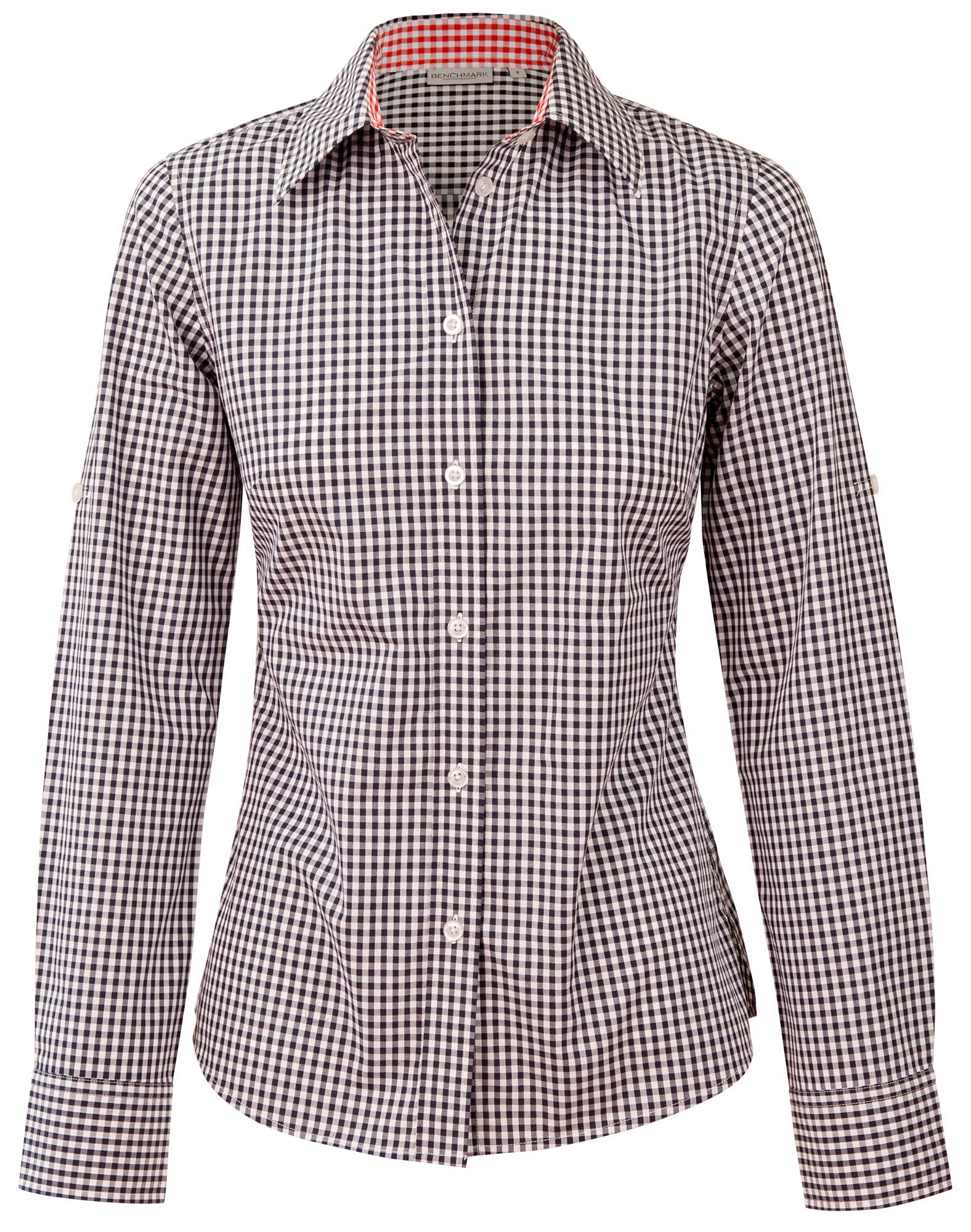 Benchmark M8330L Ladies' Gingham Check Long Sleeve Shirt - WEARhouse