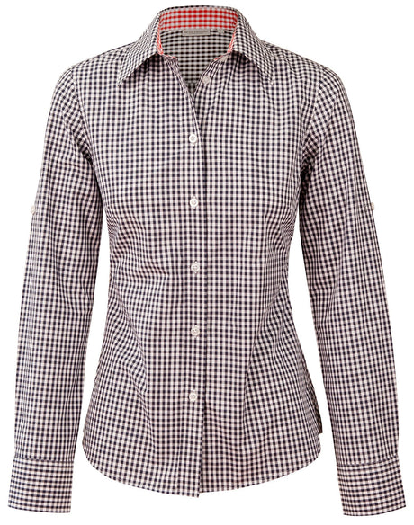 Benchmark M8330L Ladies' Gingham Check Long Sleeve Shirt - WEARhouse