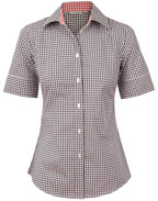 Benchmark M8330S Ladies' Gingham Check Short Sleeve Shirt - WEARhouse