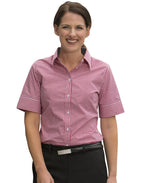 Benchmark M8330S Ladies' Gingham Check Short Sleeve Shirt - WEARhouse
