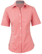 Benchmark M8330S Ladies' Gingham Check Short Sleeve Shirt - WEARhouse