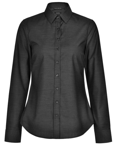 Benchmark M8400L ASCOT LADIES LONG SLEEVE DOT JACQUARD STRETCH SHIRT - WEARhouse