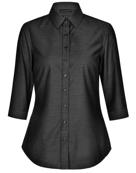 Benchmark M8400Q ASCOT LADIES 3/4 SLEEVE DOT JACQUARD STRETCH SHIRT - WEARhouse