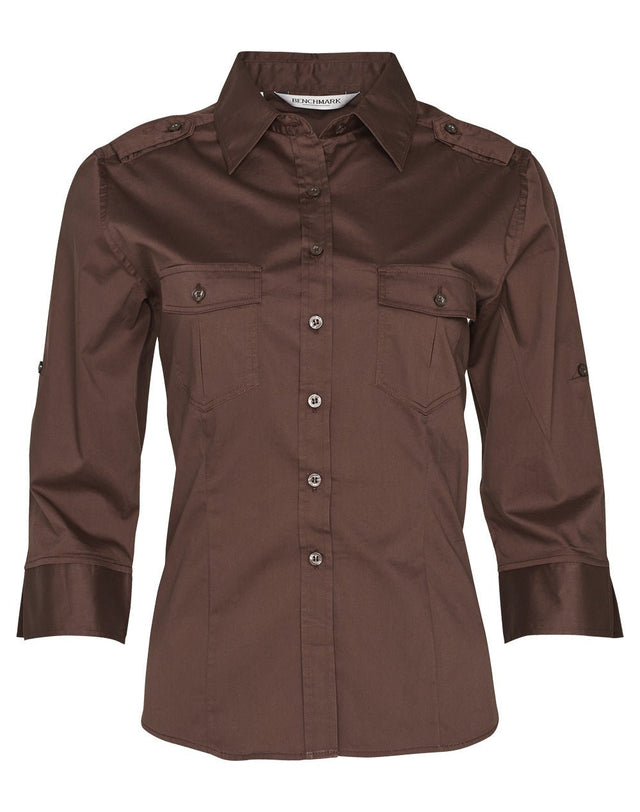 Benchmark M8913 Women's 3/4 Sleeve Military Shirt - WEARhouse