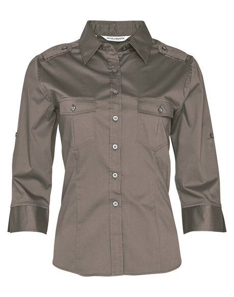Benchmark M8913 Women's 3/4 Sleeve Military Shirt - WEARhouse