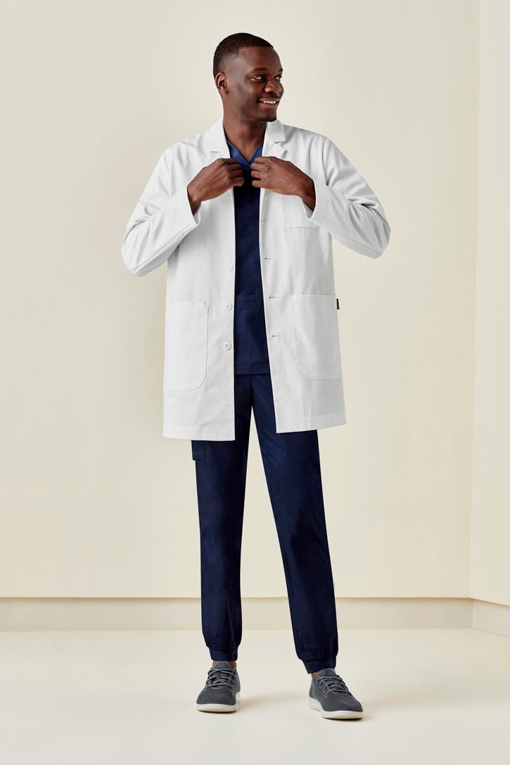 BIZ CARE MENS HOPE LONG LINE LAB COAT CC144ML - WEARhouse